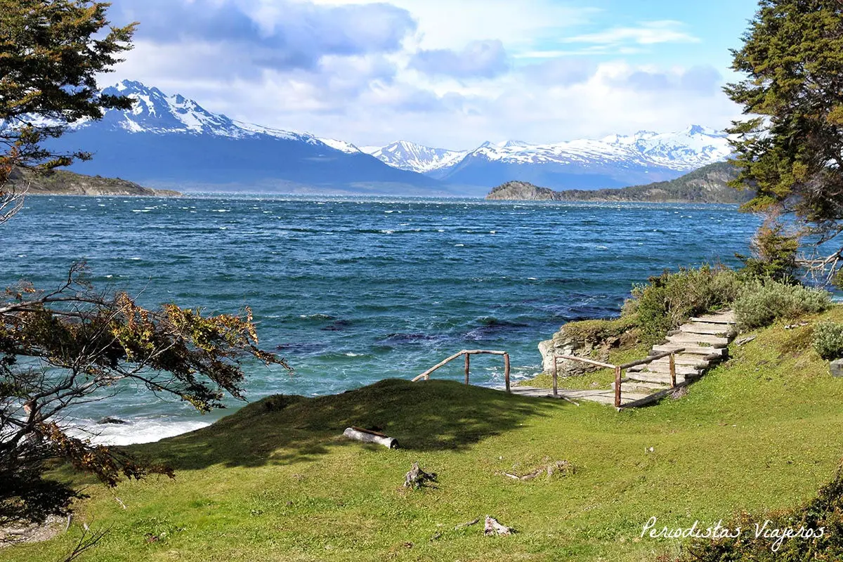 Image of mountains over the sea at Tierra del Fuego National Park
