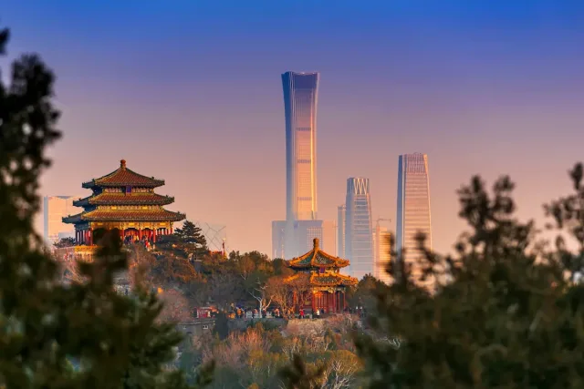 Image showing the Beijing cityscape at sunset
