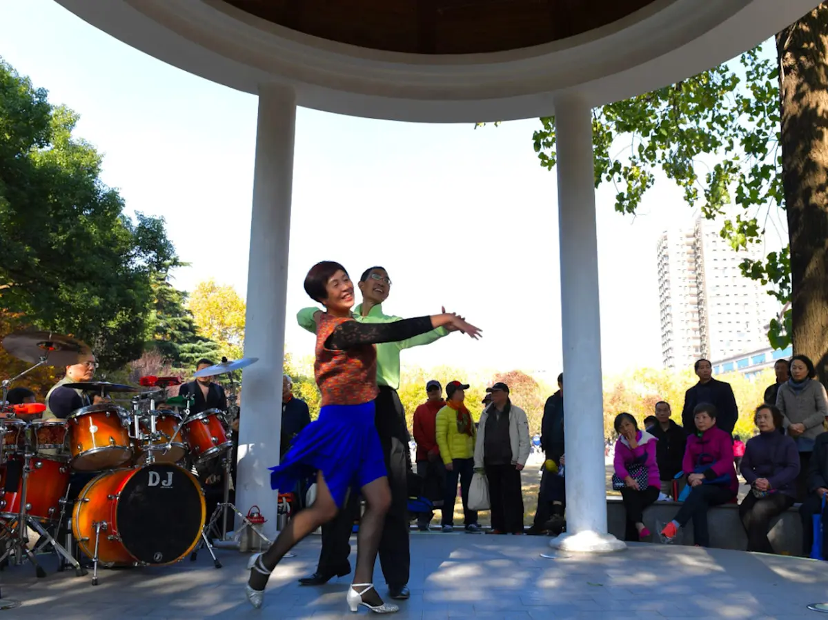 Image of a couple dancing in Fuxing Park, Shanghai