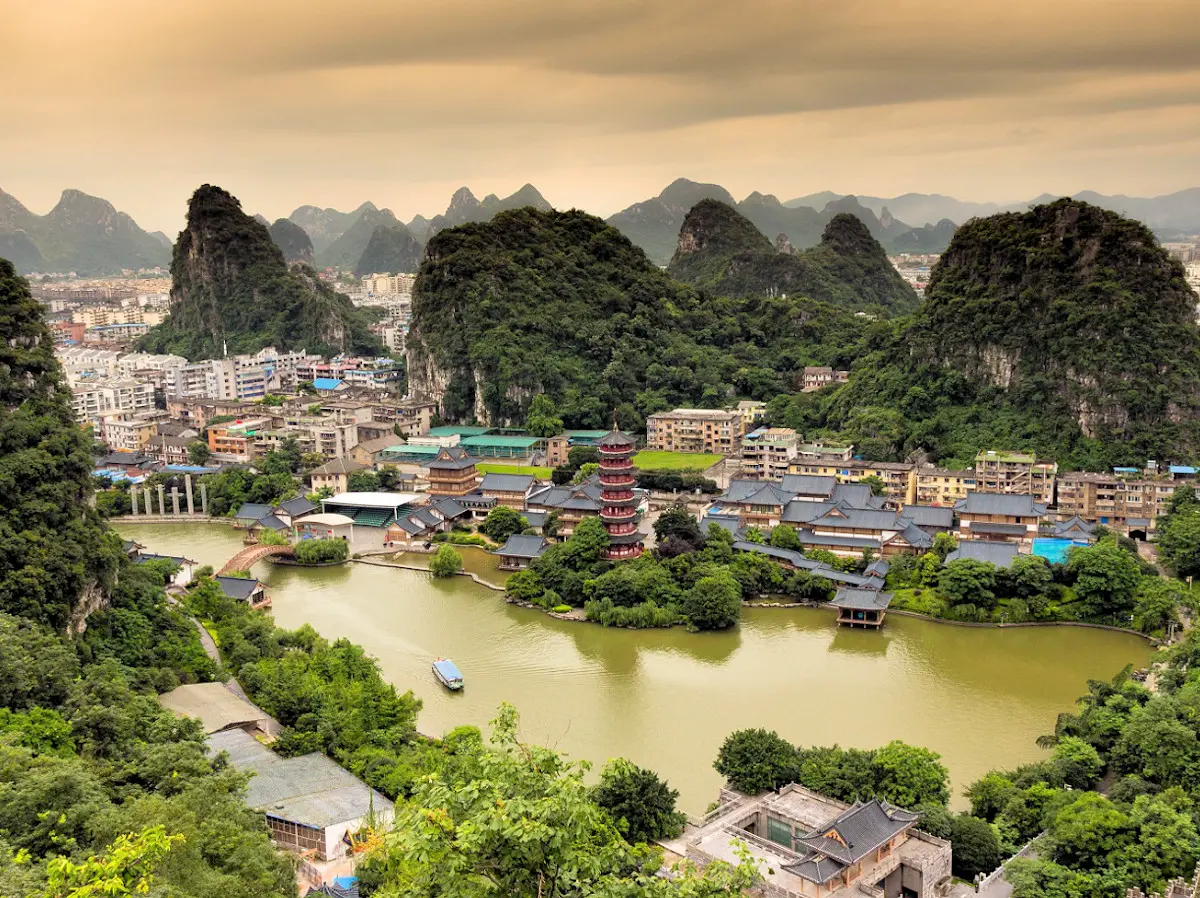 Aerial image of Guilin in southern China