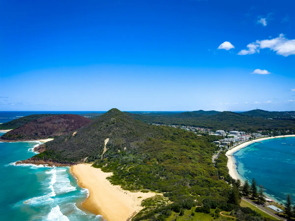 Aerial image of Tomaree National Park in Australia