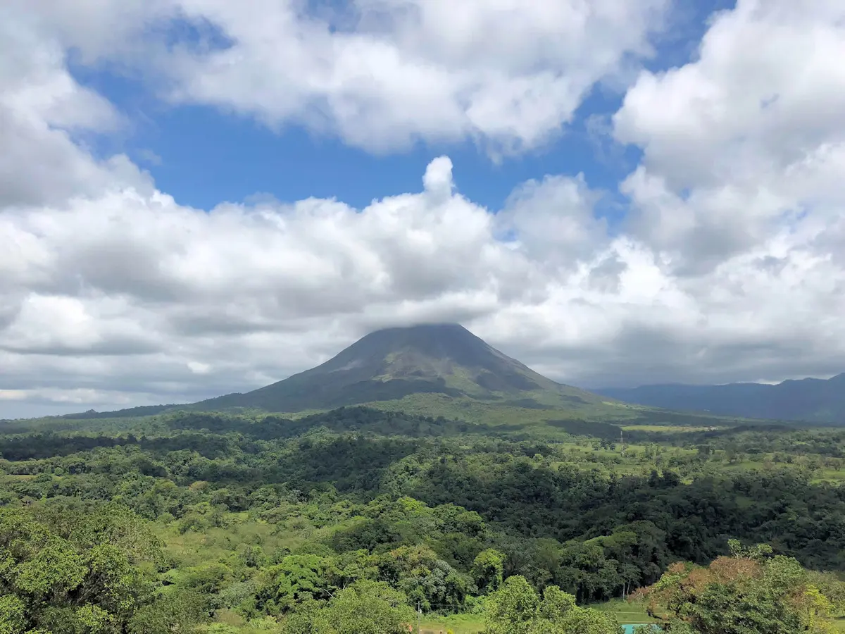 Image shows the volcano at Arenal, Costa Rica