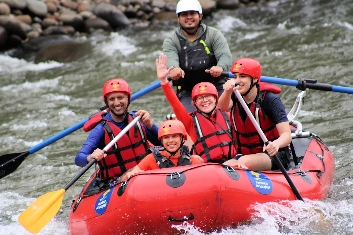 Guests enjoying the rafting experience at Sarapiquí