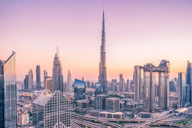 Daytime view of the Dubai skyline