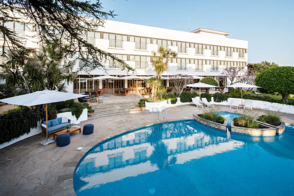 Panorama view of The Atlantic Hotel, Jersey
