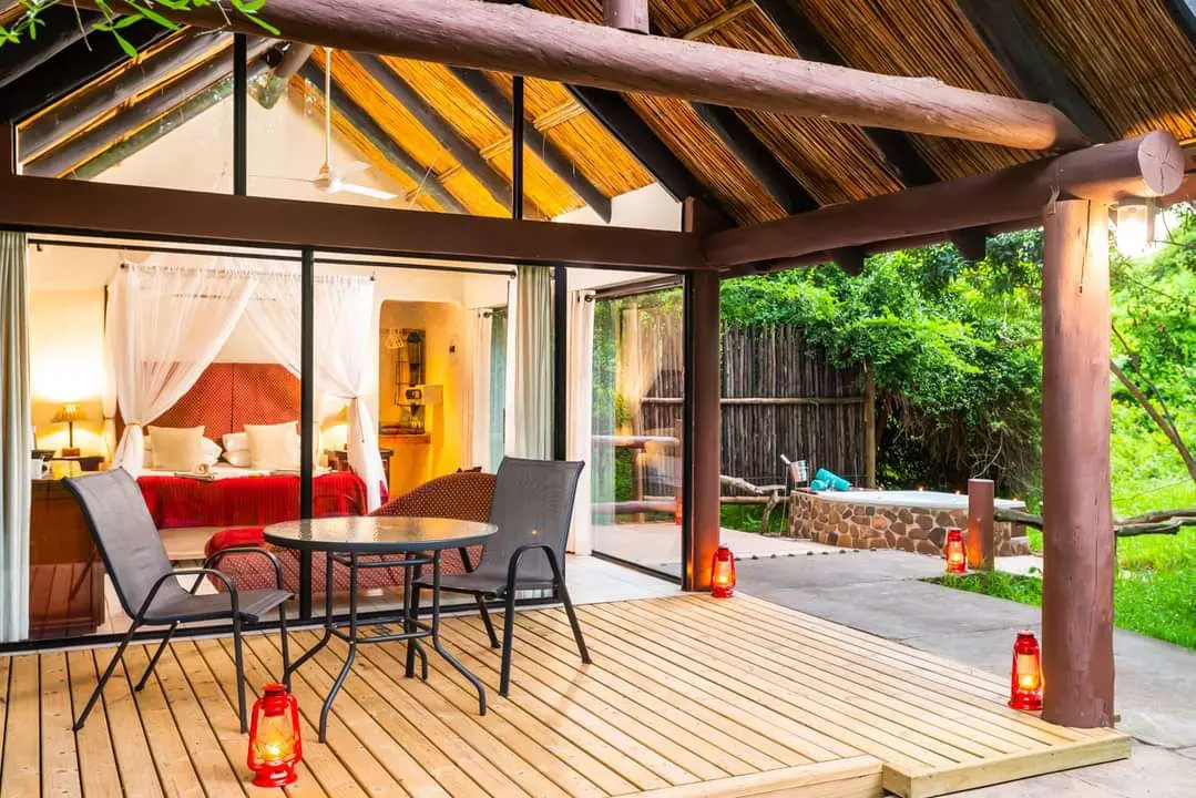 Image shows a suite at Leopard Walk Lodge
