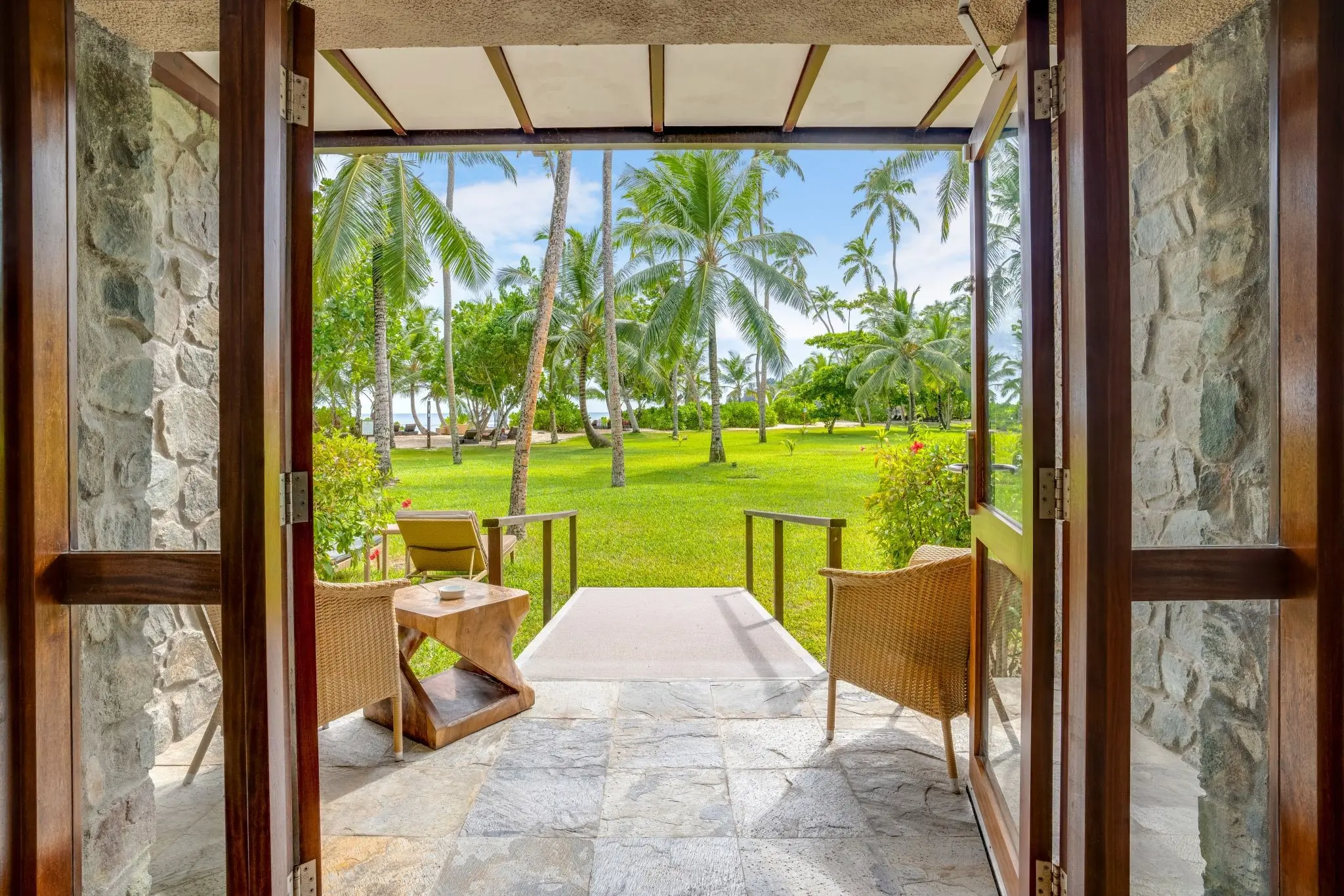 View from an adapted guest room at Kempinski Seychelles Resort